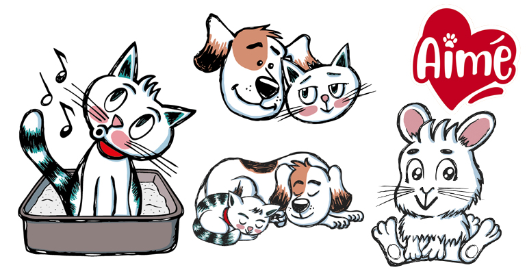 Mascottes 2020 06 chien chat lapin 1